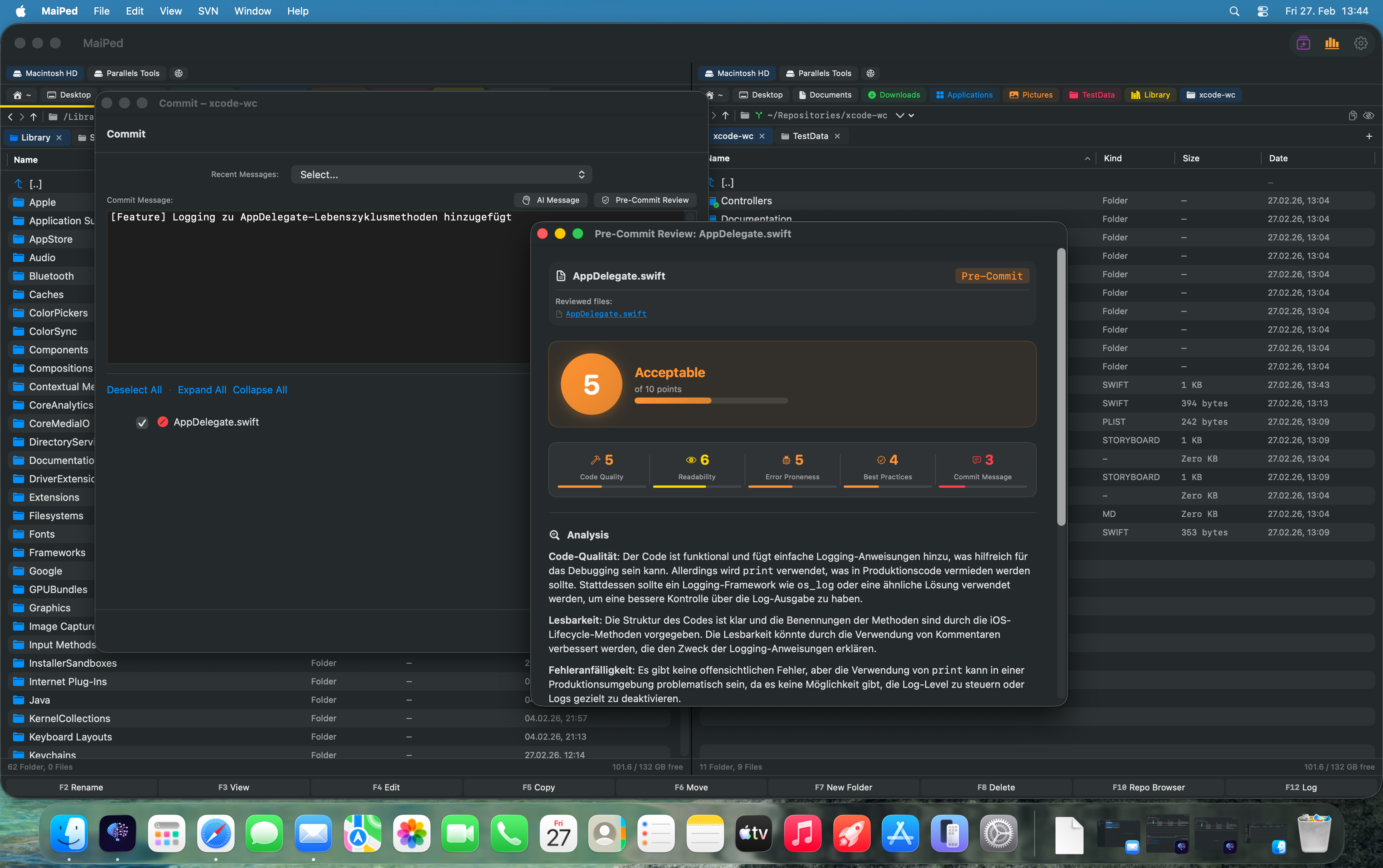 MaiPed Pre-Commit Review Scores